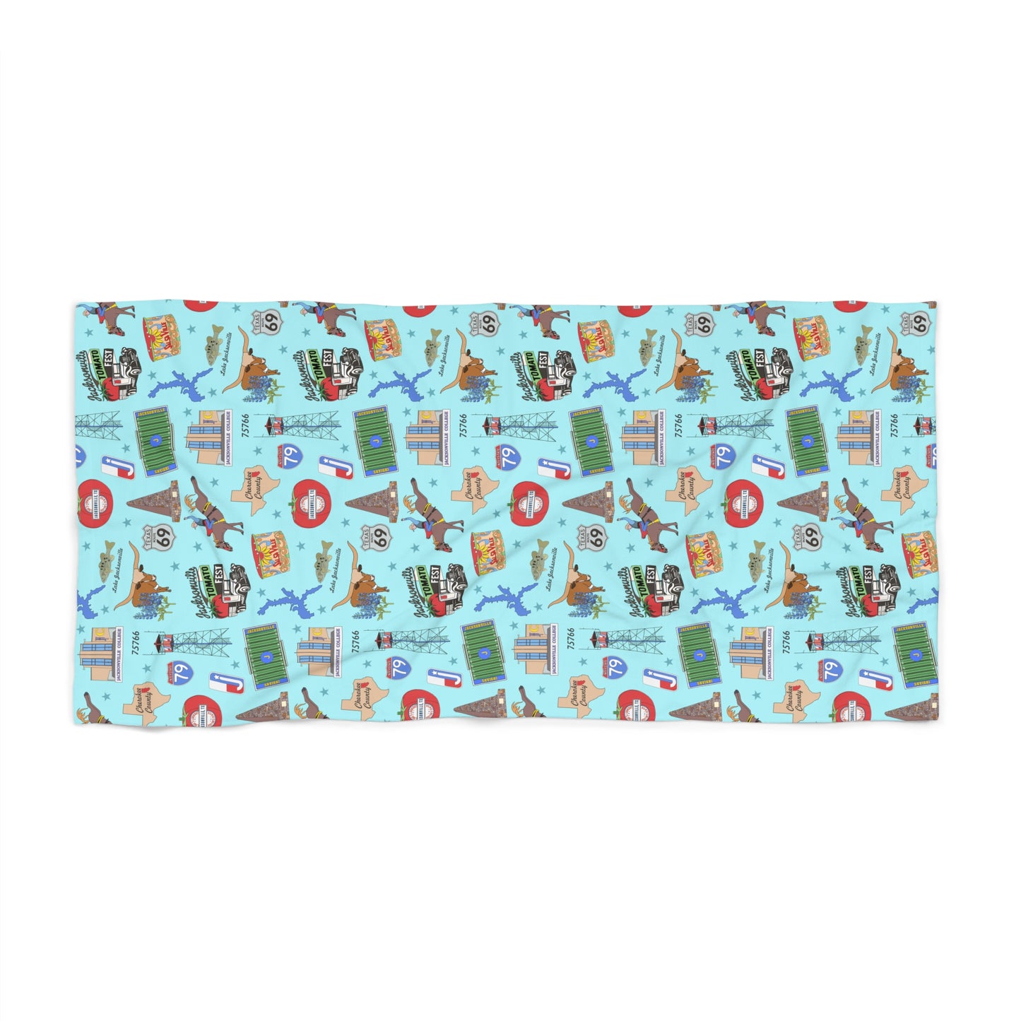Towel with Jacksonville, TX in blue