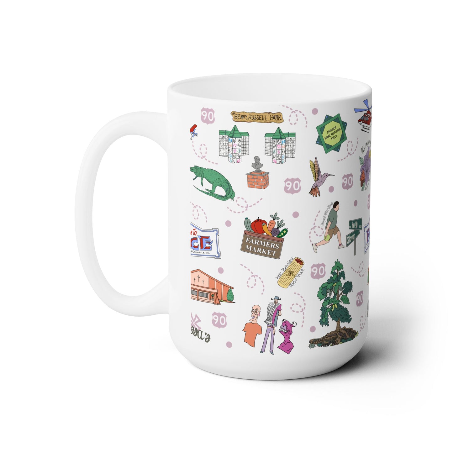 Ceramic Mug 15oz with Pace, Florida FL in white