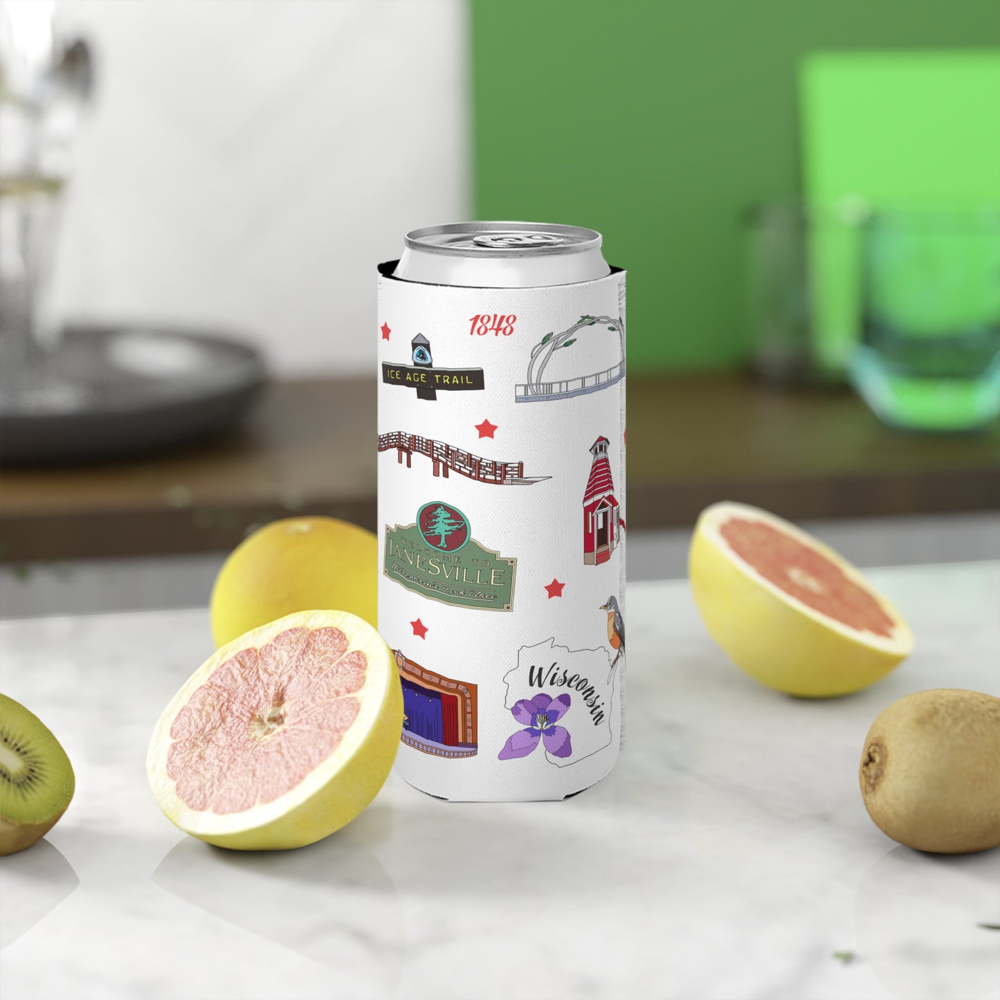Slim Can Cooler with Janesville, Wisconsin WI