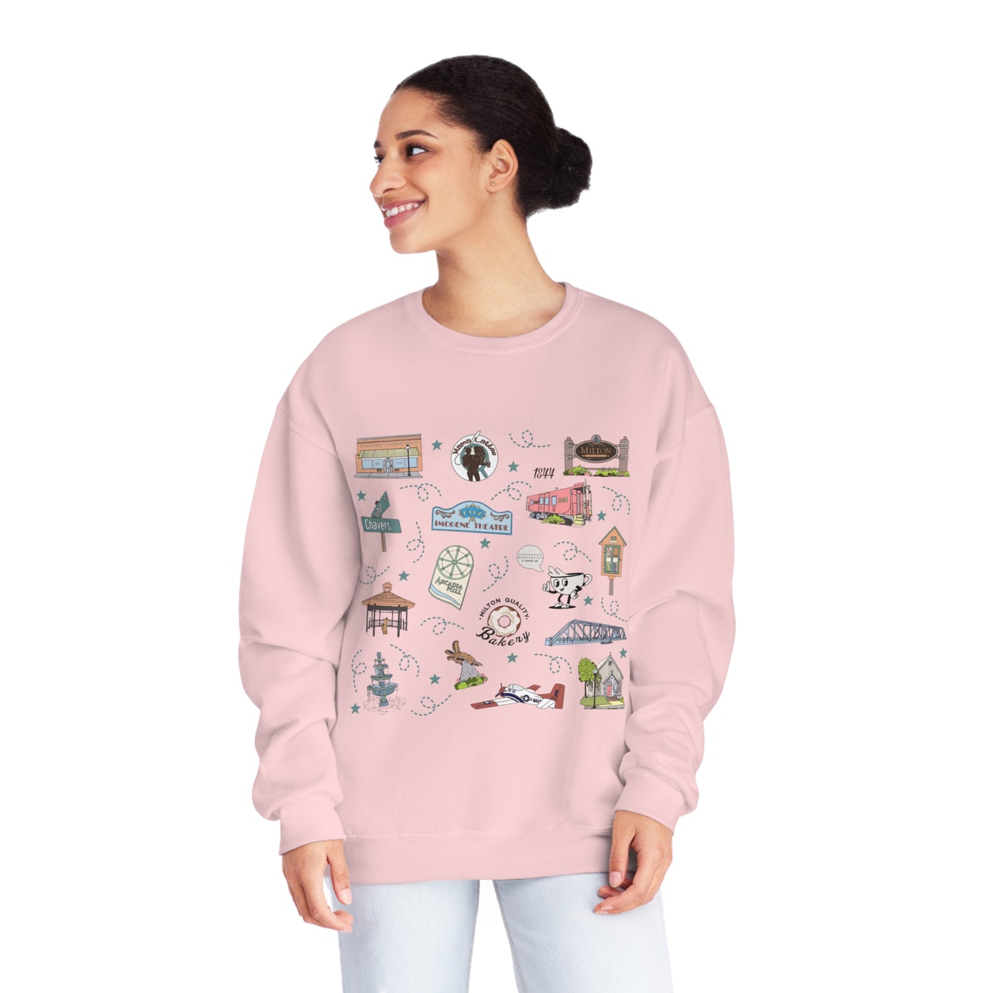 Unisex NuBlend® Crewneck Sweatshirt with Milton, FL in assorted colors