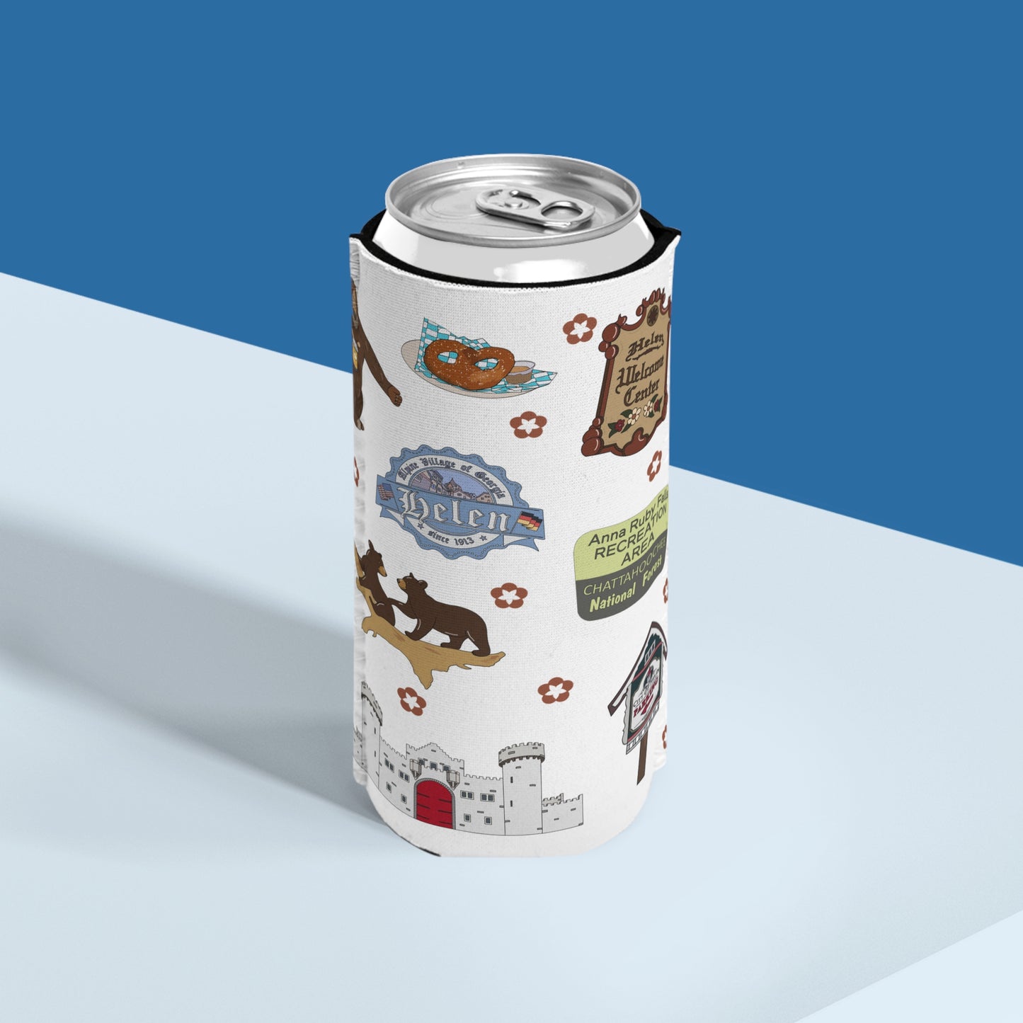 Slim Can Cooler with Helen, Georgia GA