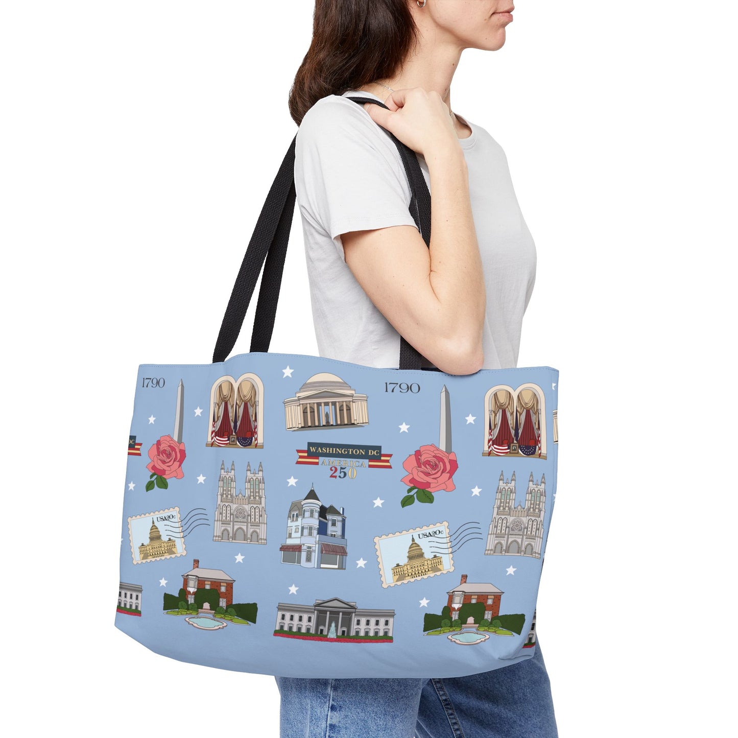 Tote Bag with Washington D.C. in blue