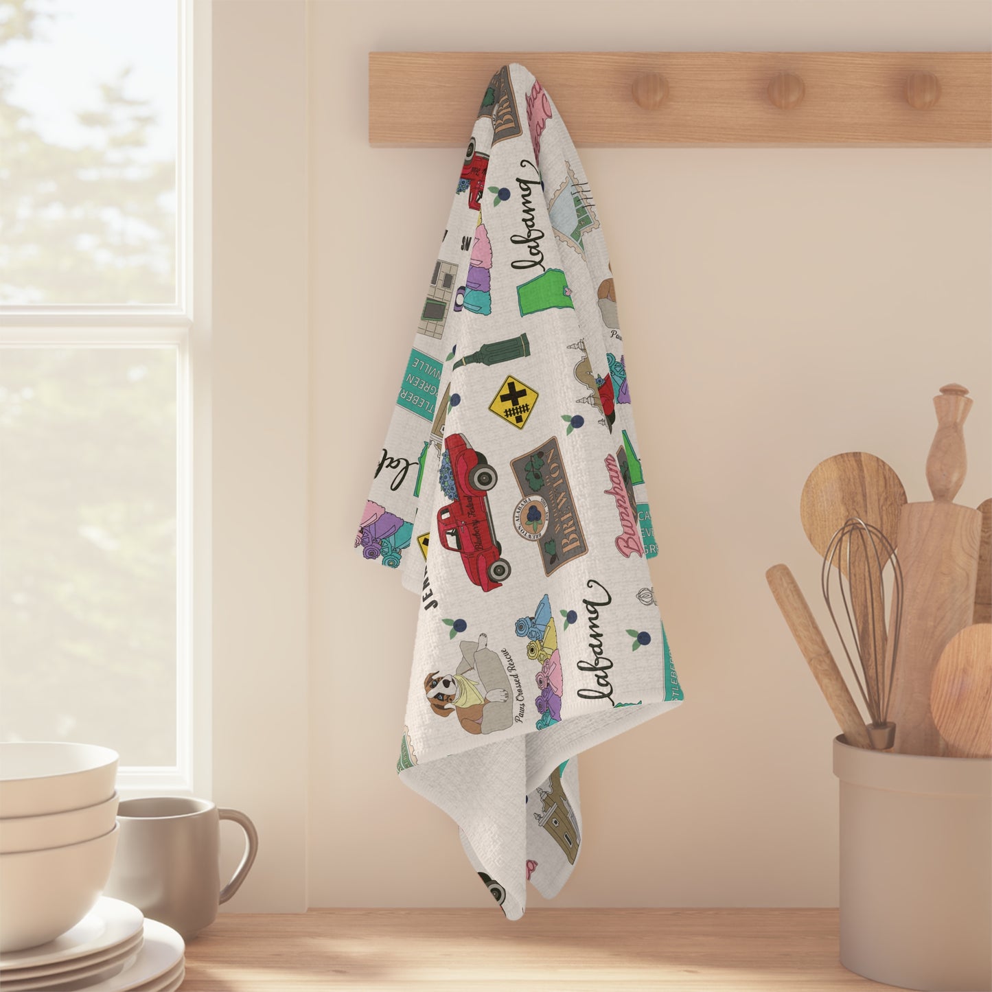Kitchen Towel with Brewton, AL in white