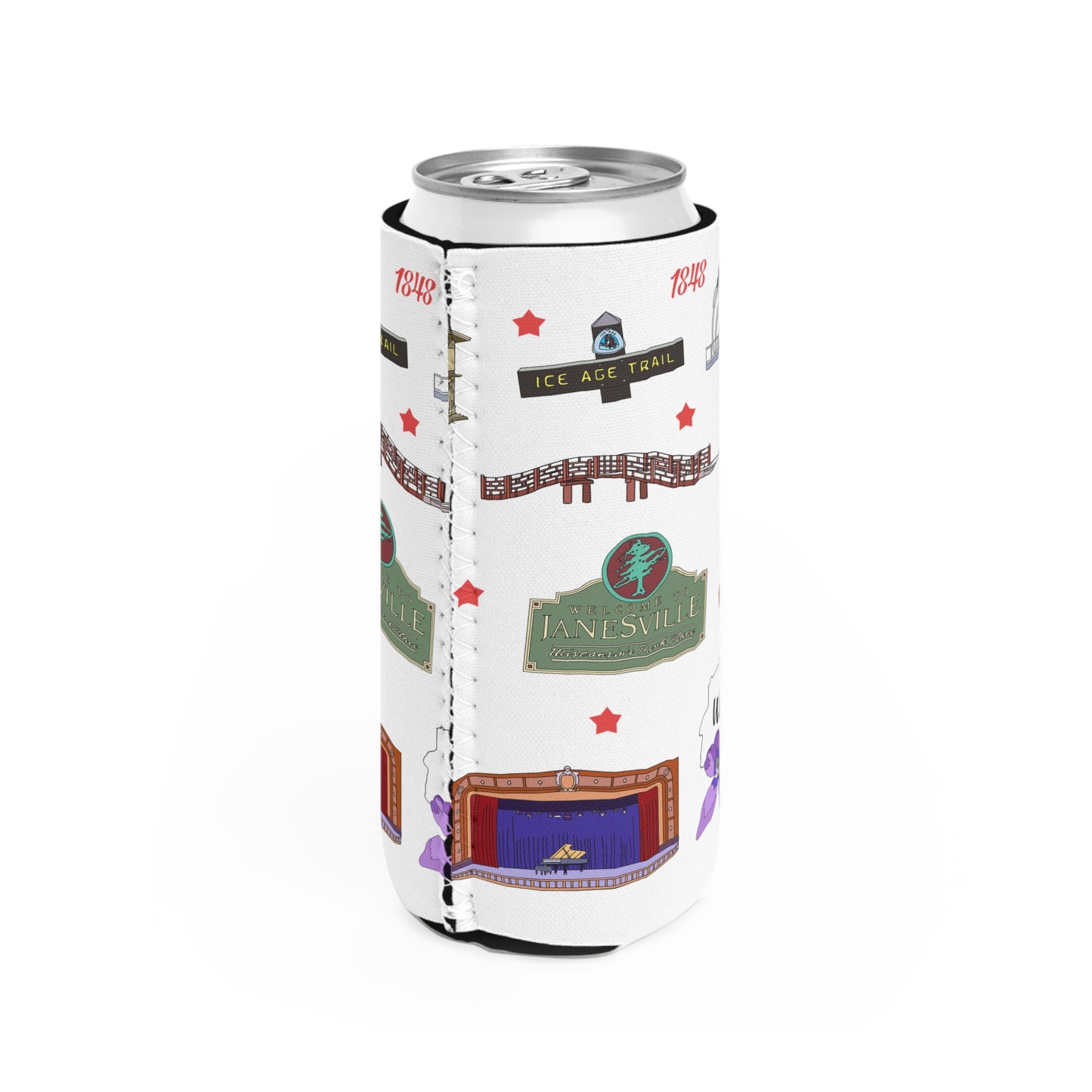 Slim Can Cooler with Janesville, Wisconsin WI