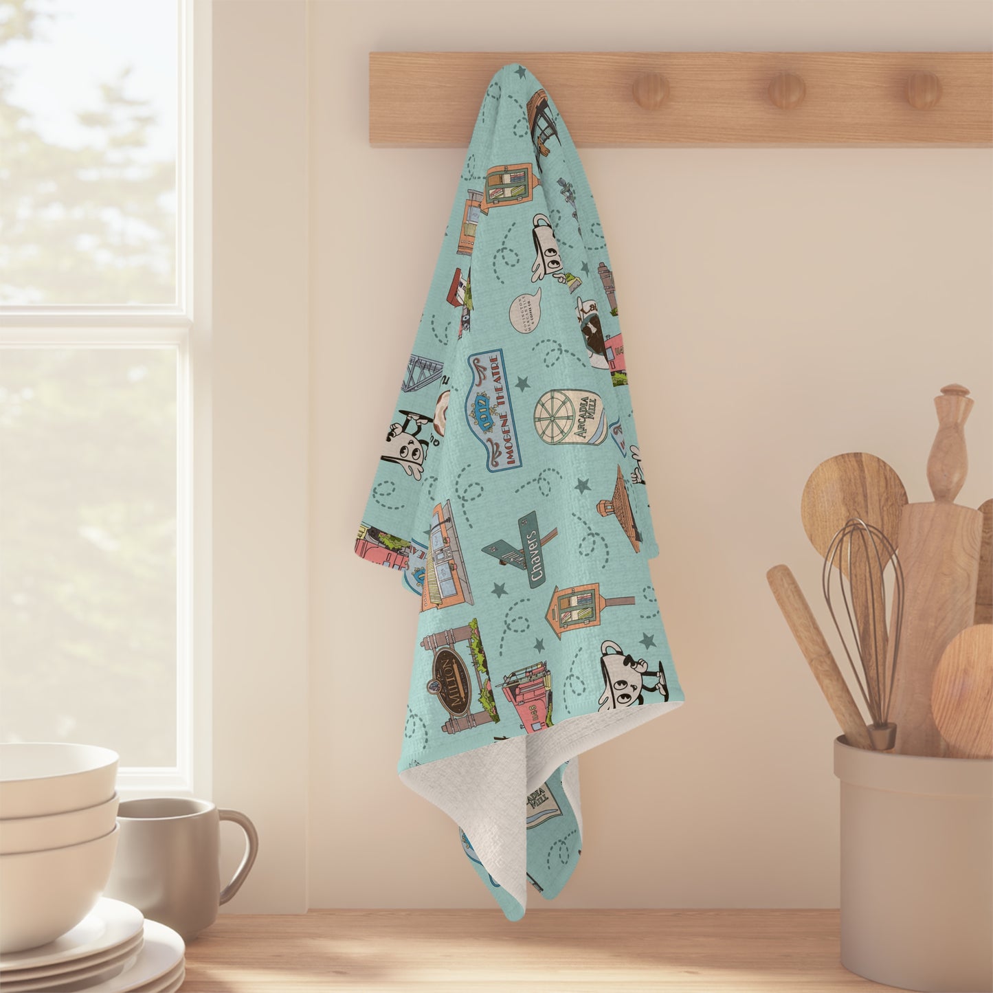 Kitchen Towel with Milton, FL in blue