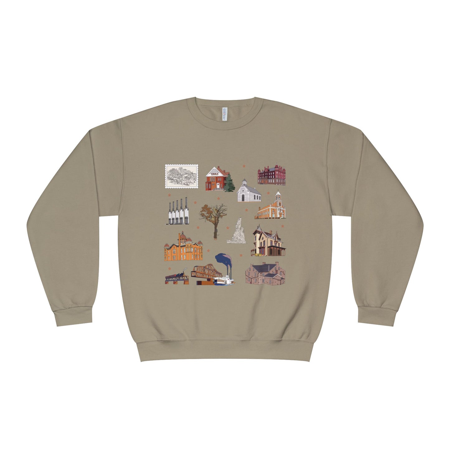 Unisex NuBlend® Crewneck Sweatshirt with South St. Paul, Mendota, Hastings, Hampton, Inver Grove Heights near the Minneapolis Minnesota MN in assorted colors