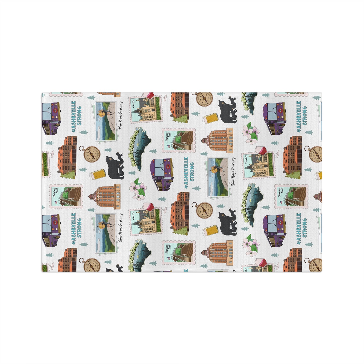 Kitchen Towel with Asheville, North Carolina NC in white