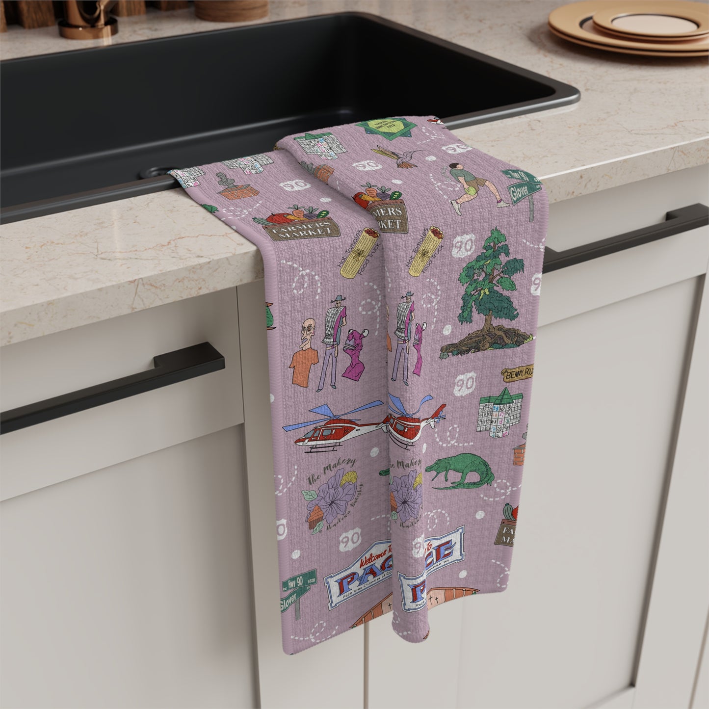 Kitchen Towel with Pace, Florida FL in lavender
