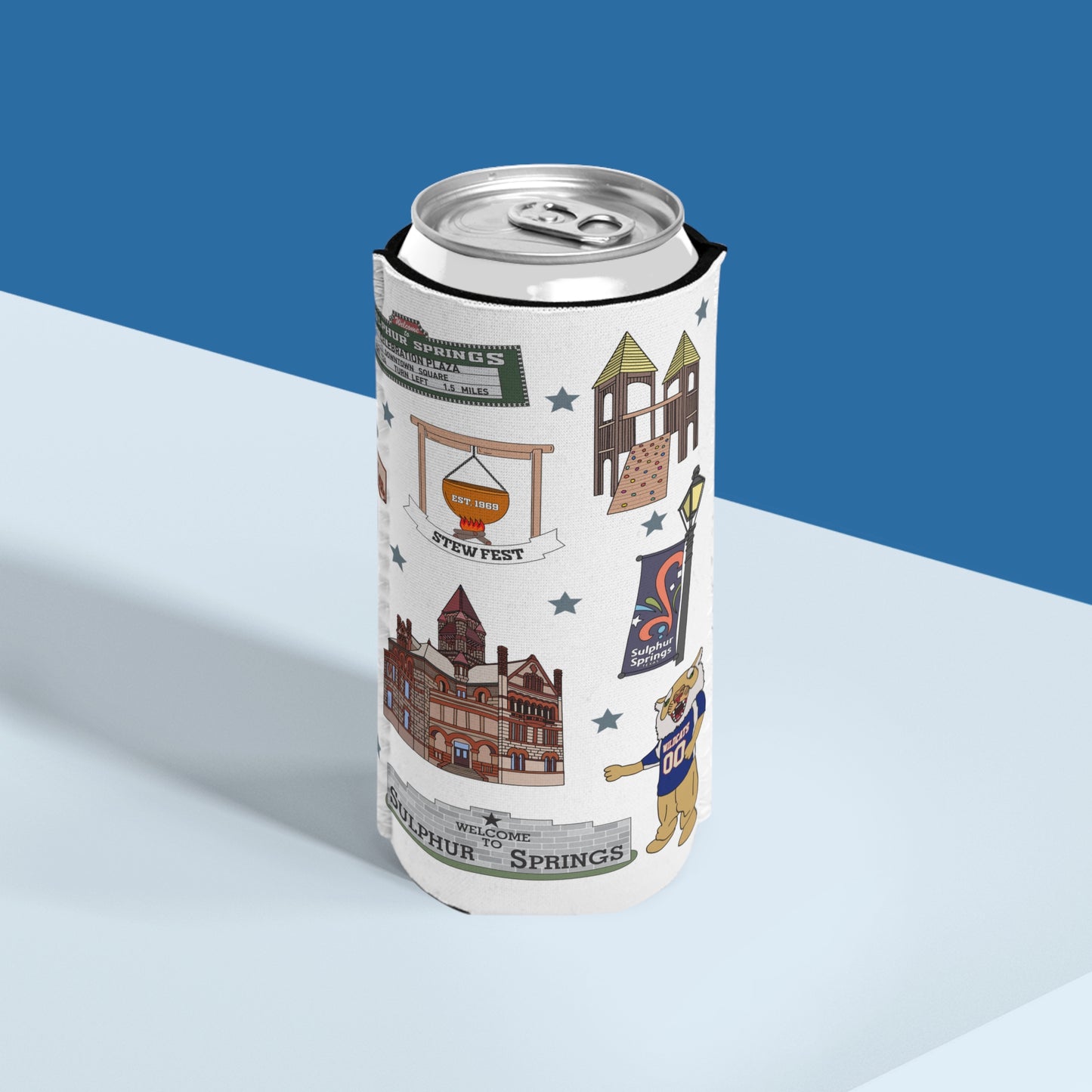 Slim Can Cooler with Sulphur Springs, Texas TX