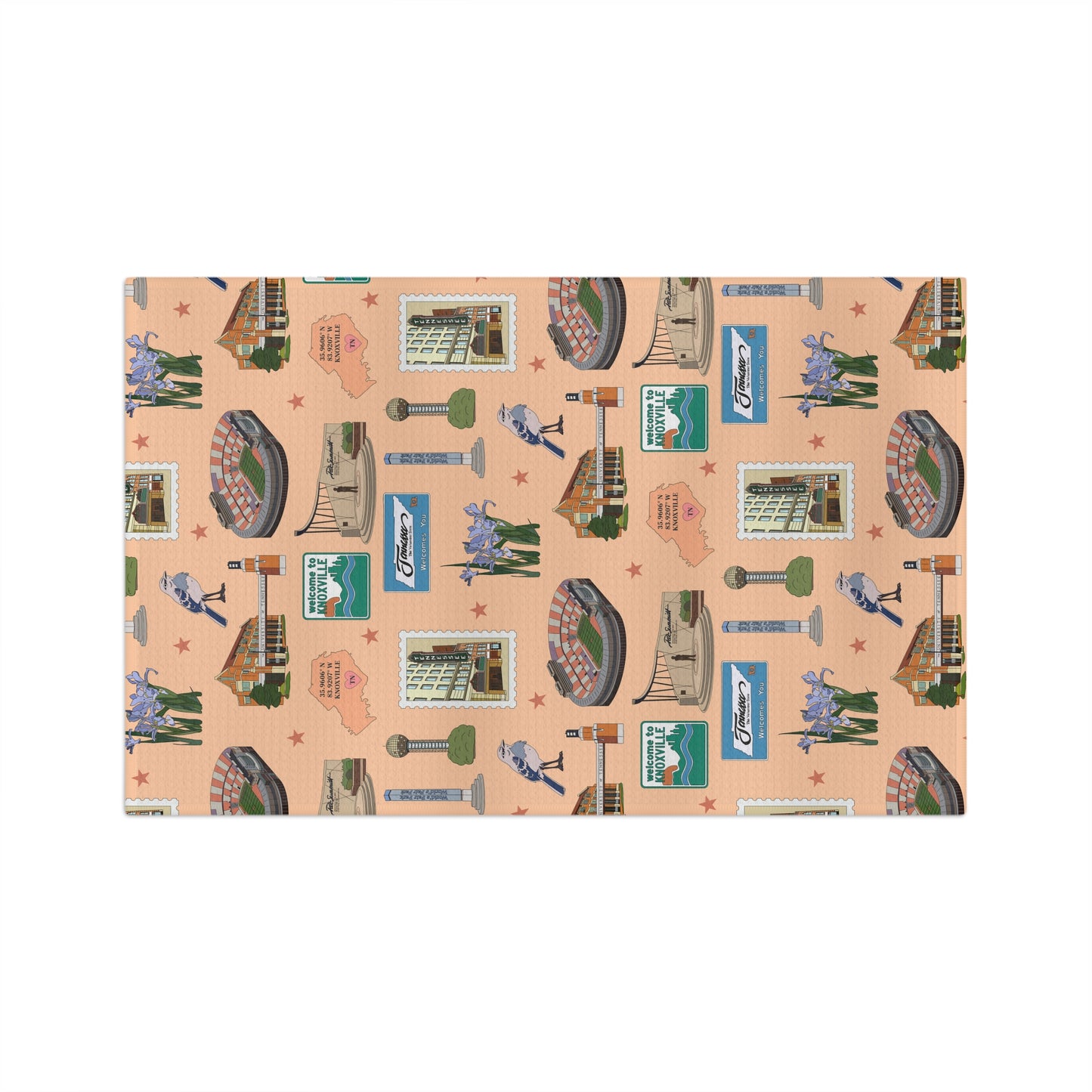Kitchen Towel with Knoxville, Tennessee TN in peach