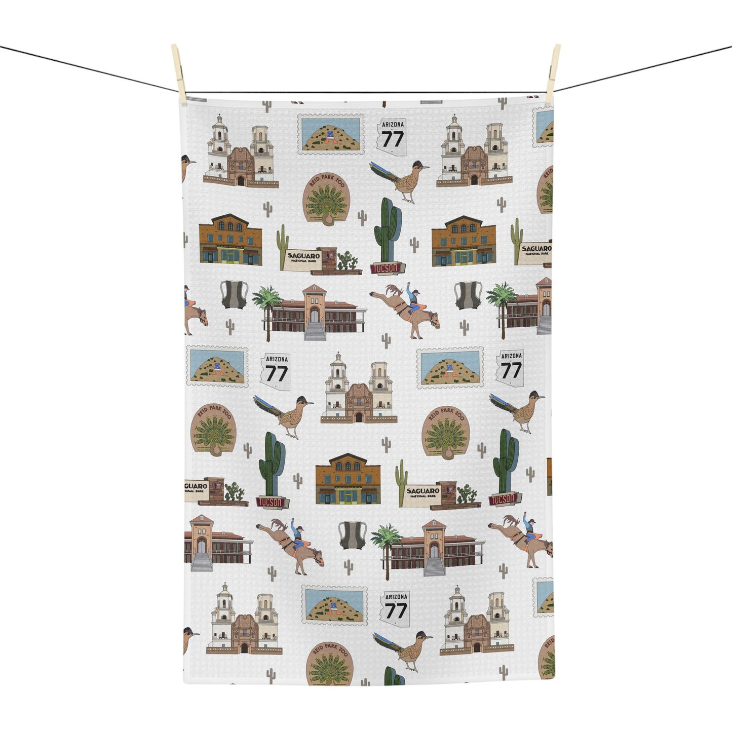 Kitchen Towel with Tucson, Arizona AZ in white