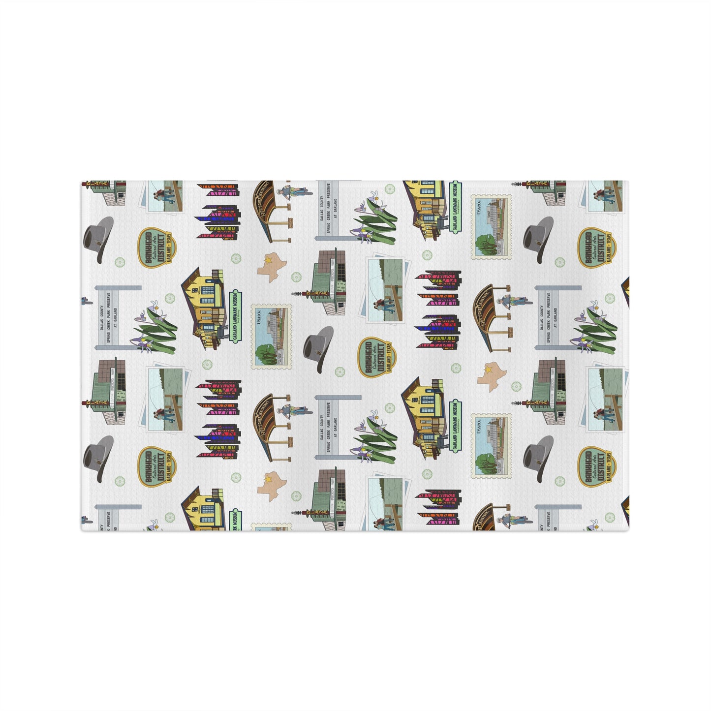 Kitchen Towel with Garland, Texas TX in white
