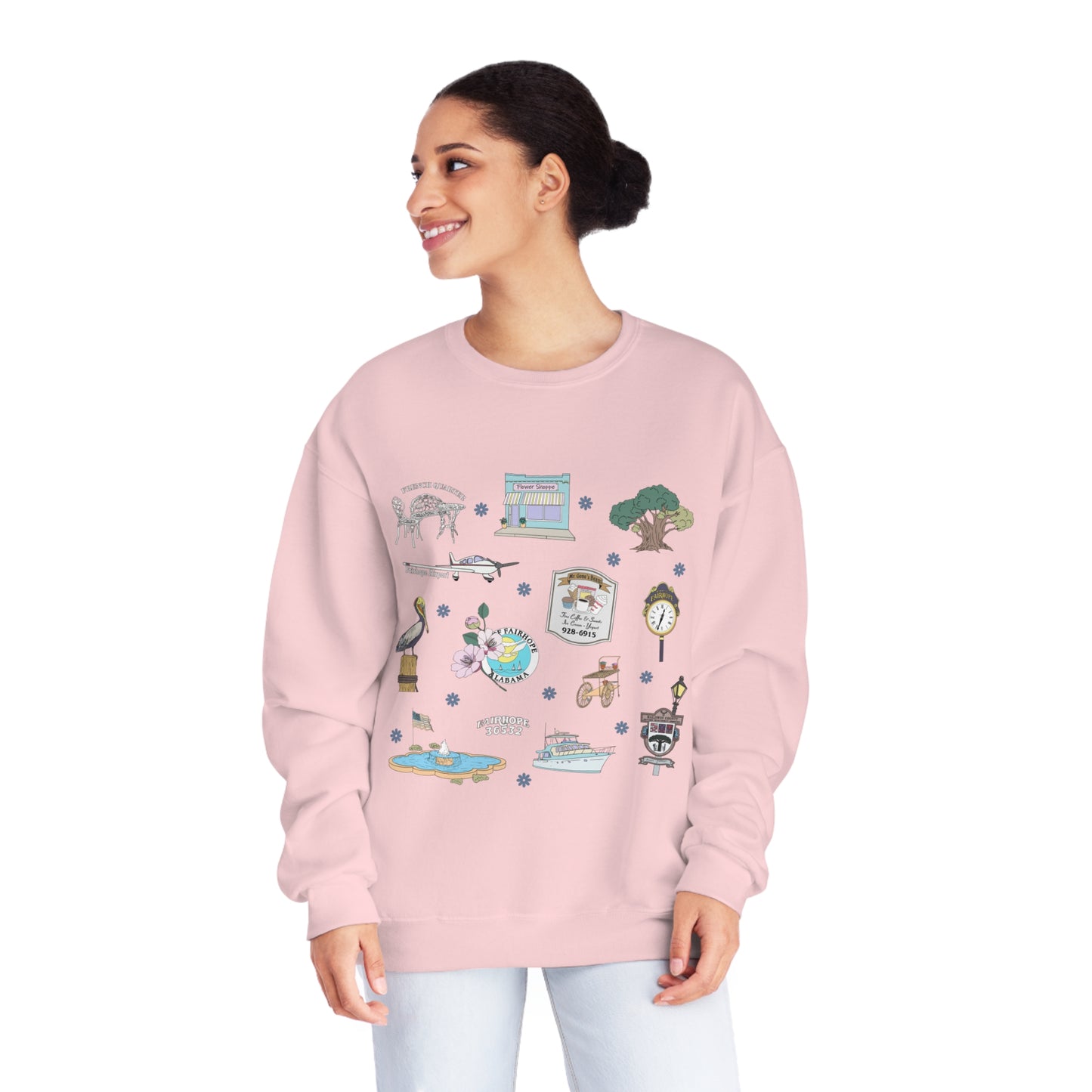 Unisex NuBlend® Crewneck Sweatshirt with Fairhope, Alabama AL in assorted colors