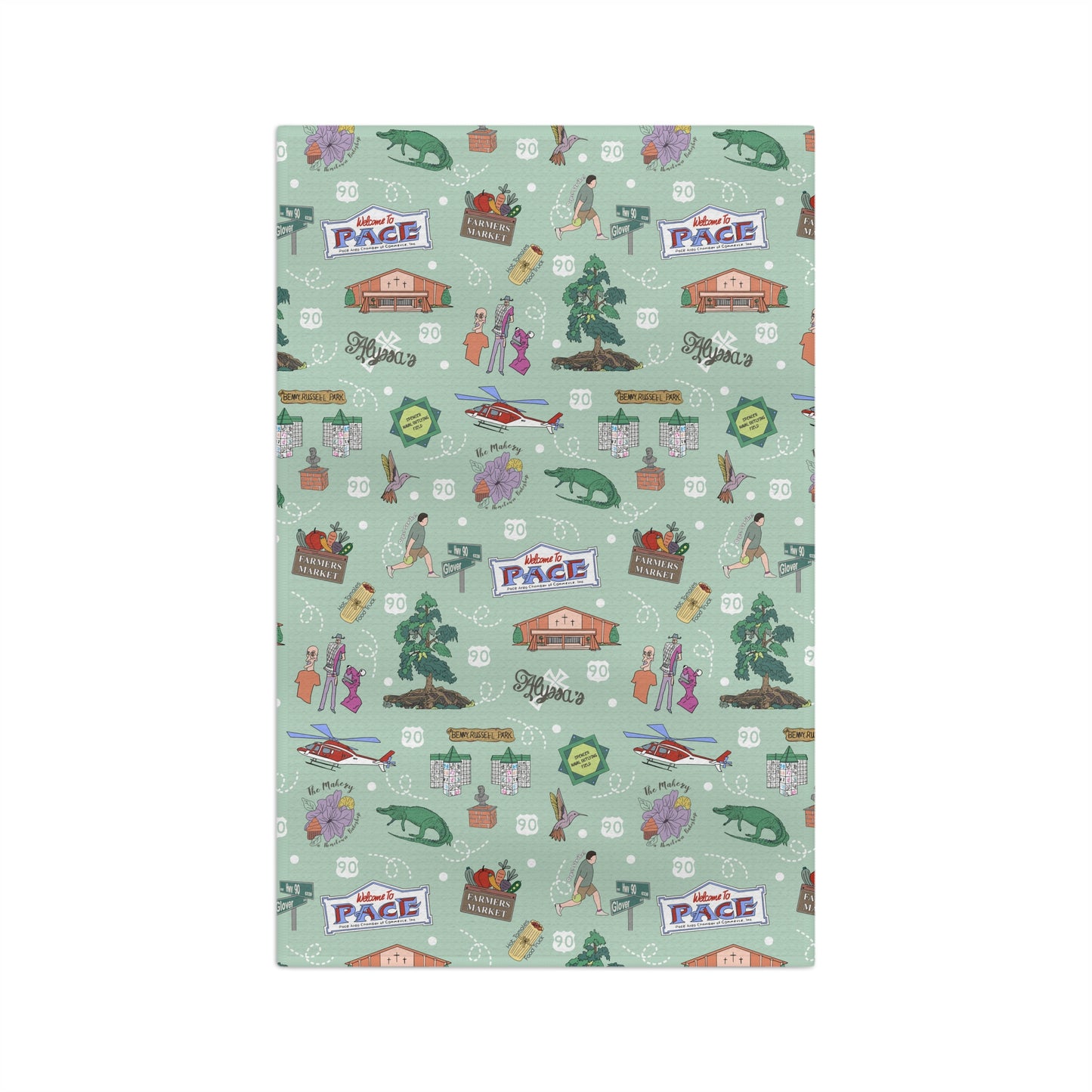 Kitchen Towel with Pace, Florida FL in mint