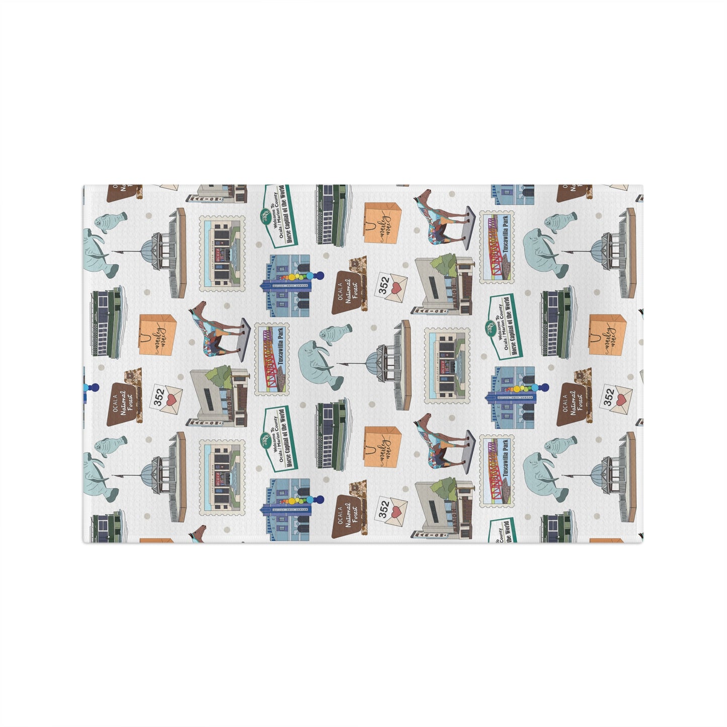 Kitchen Towel with Ocala, Florida FL in white