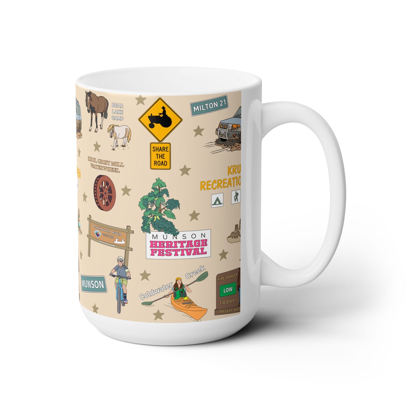 Ceramic Mug 15oz with Munson, FL in beige