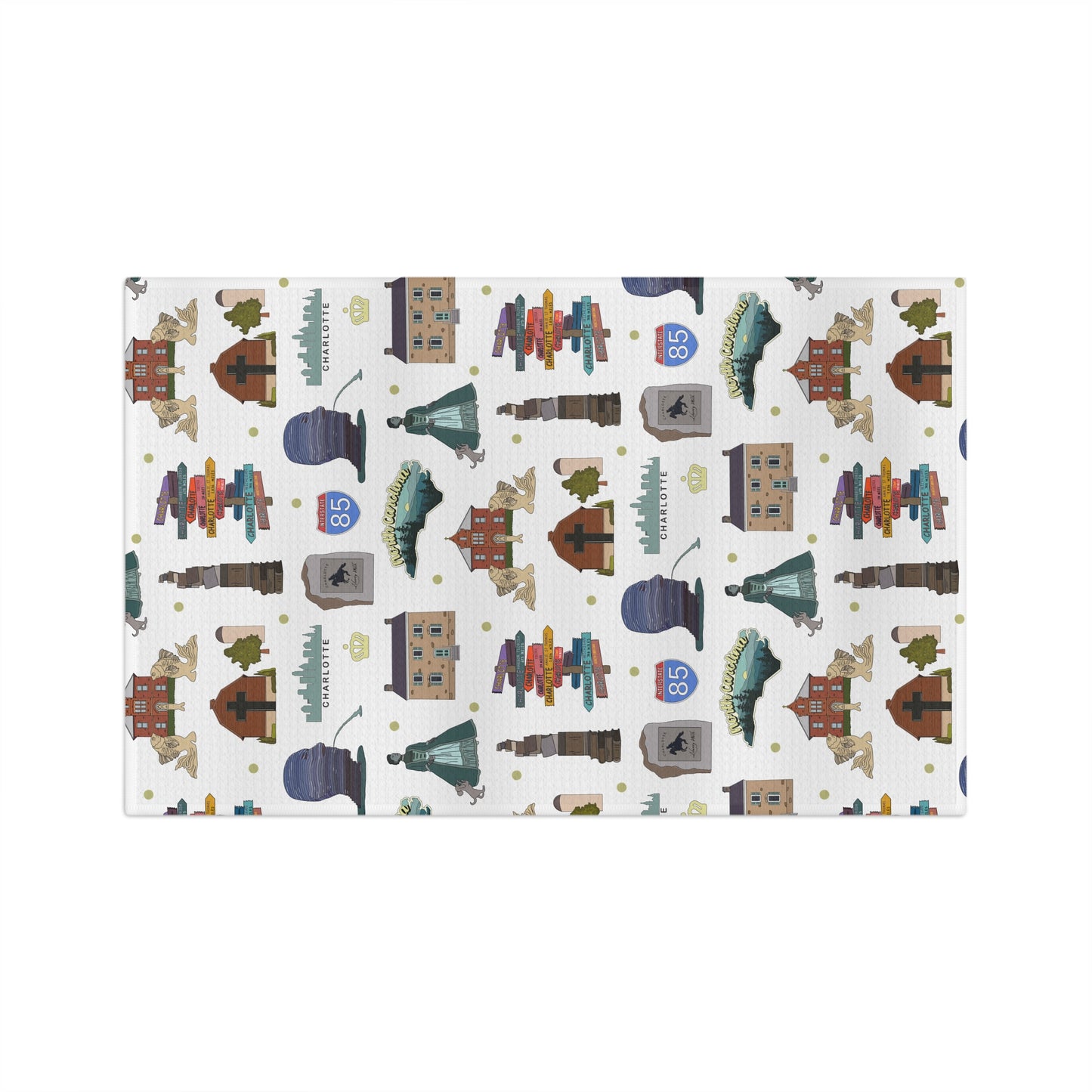 Kitchen Towel with Charlotte, North Carolina NC in white