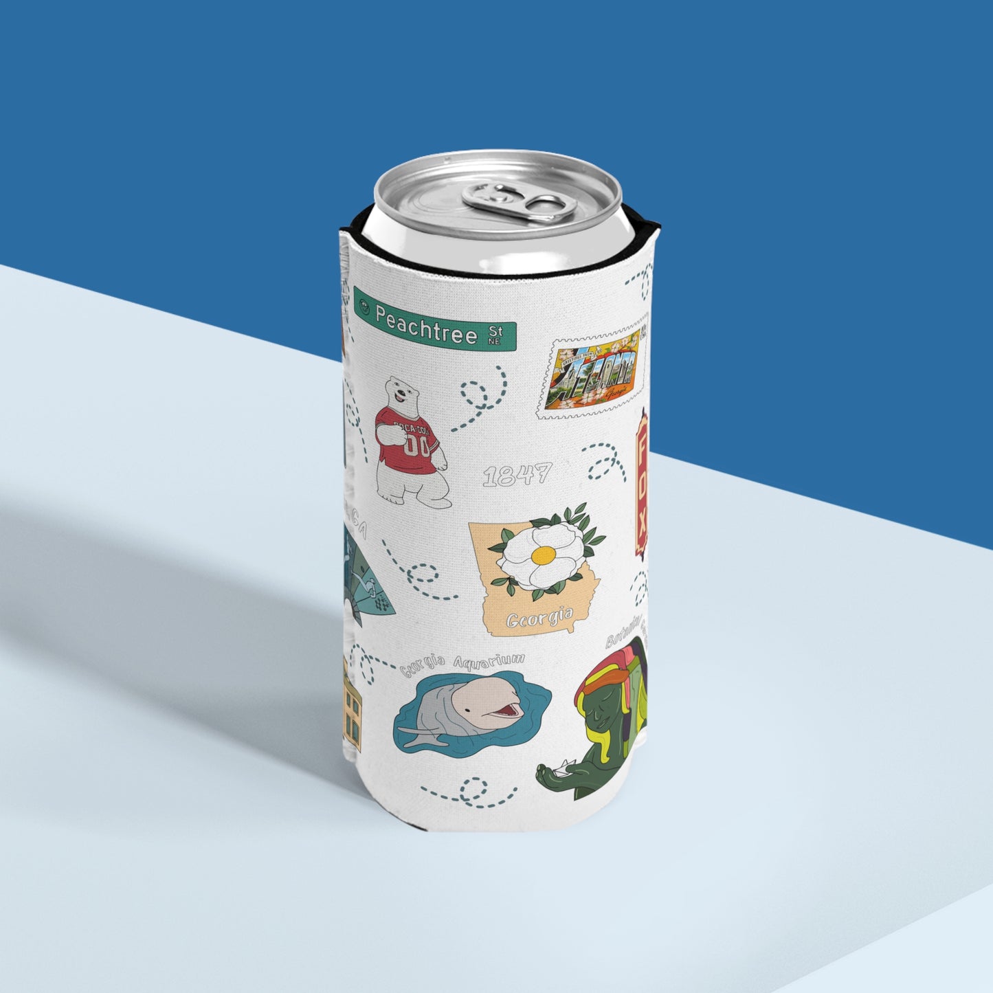 Slim Can Cooler with Atlanta, Georgia GA