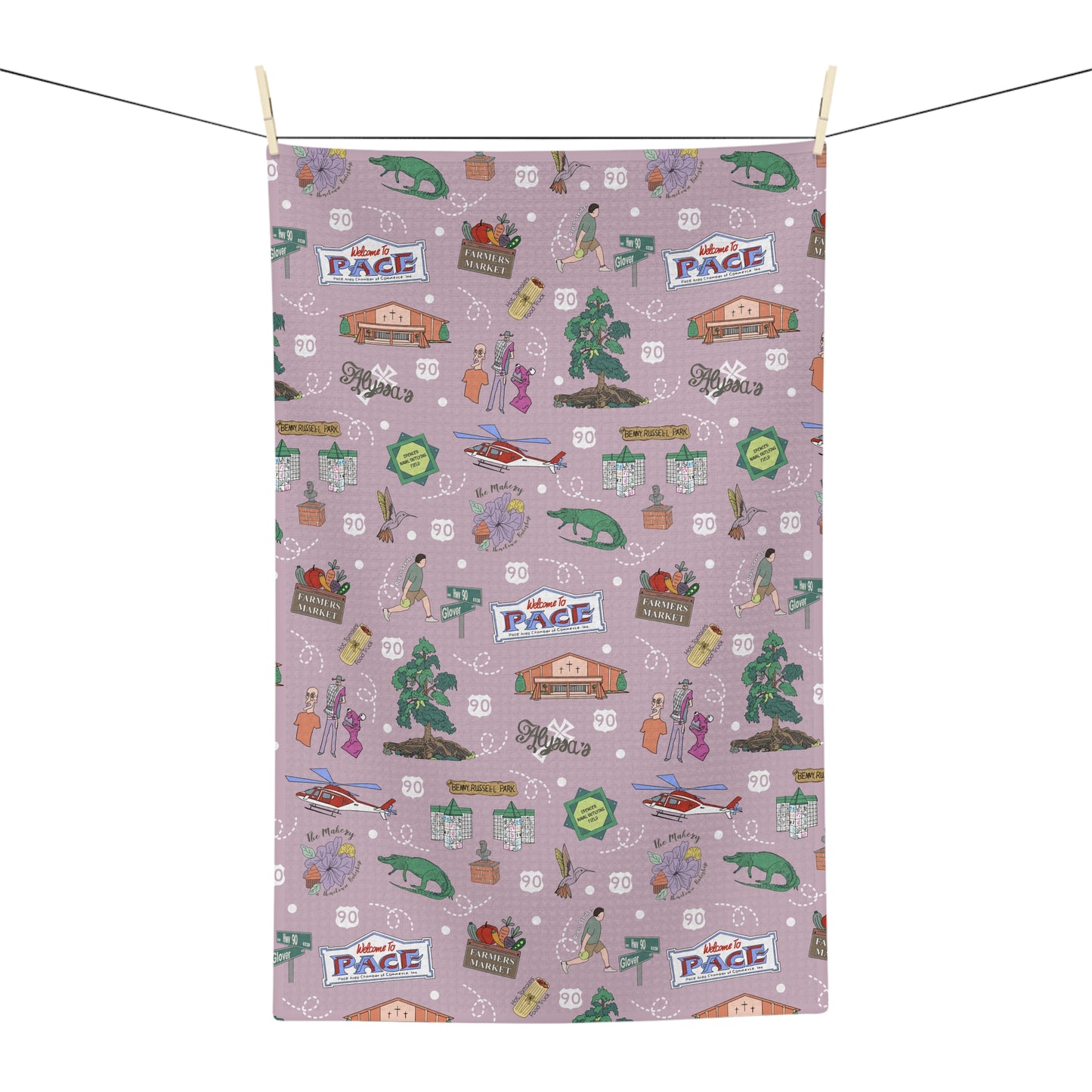 Kitchen Towel with Pace, Florida FL in lavender