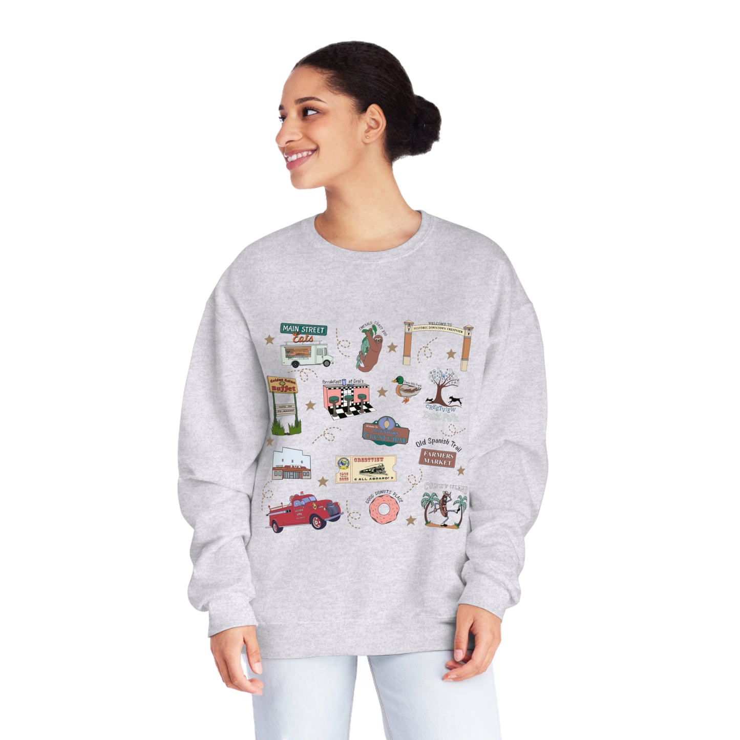 Unisex NuBlend® Crewneck Sweatshirt with Crestview, FL in assorted colors