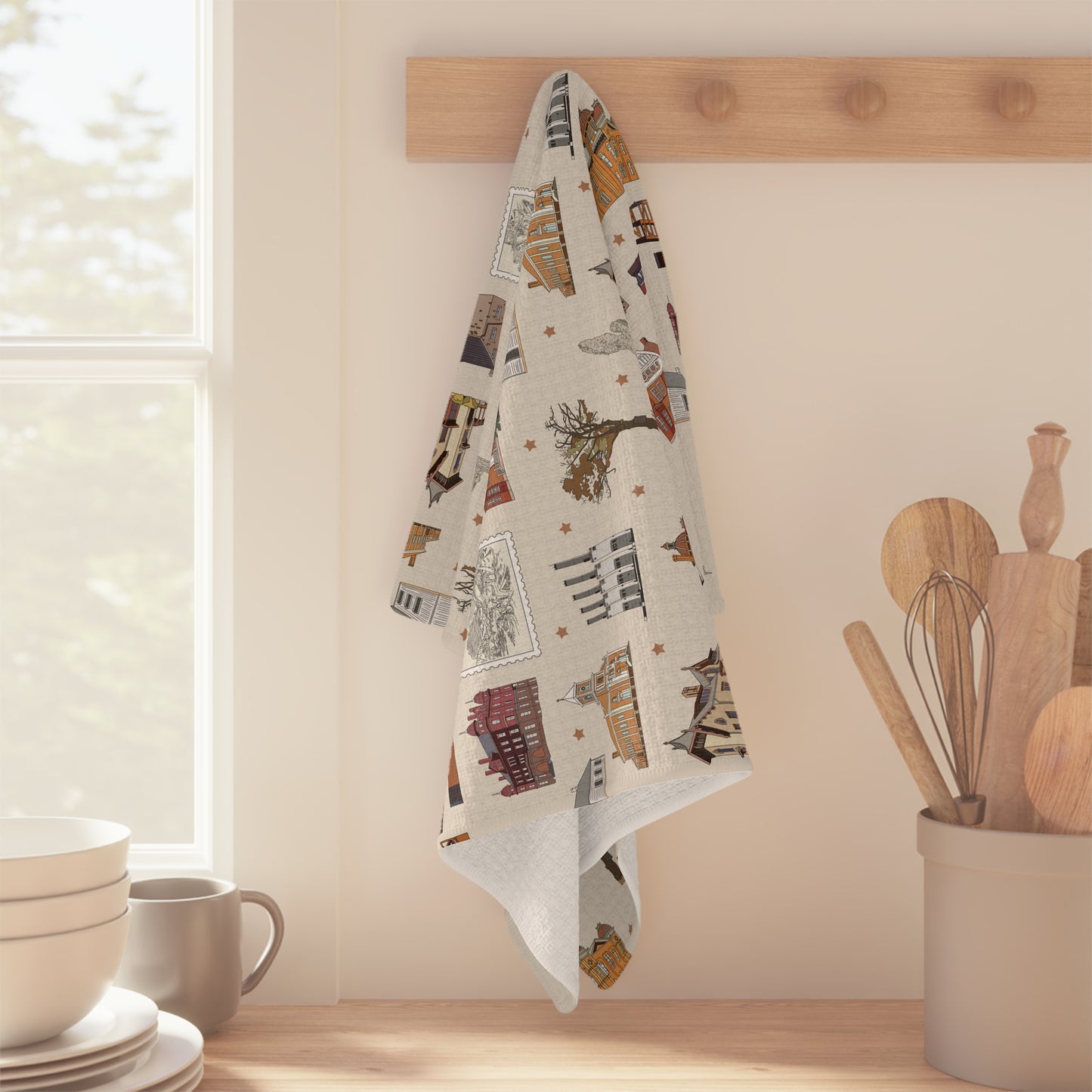 Kitchen Towel with South St. Paul, Mendota, Hastings, Hampton, Inver Grove Heights near the Minneapolis Minnesota MN in beige