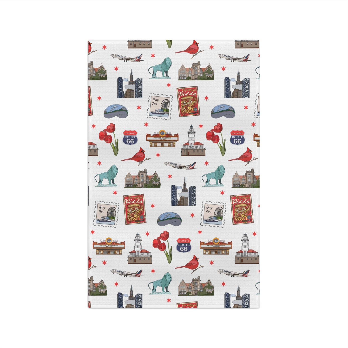 Kitchen Towel with Chicago, Illinois IL in white