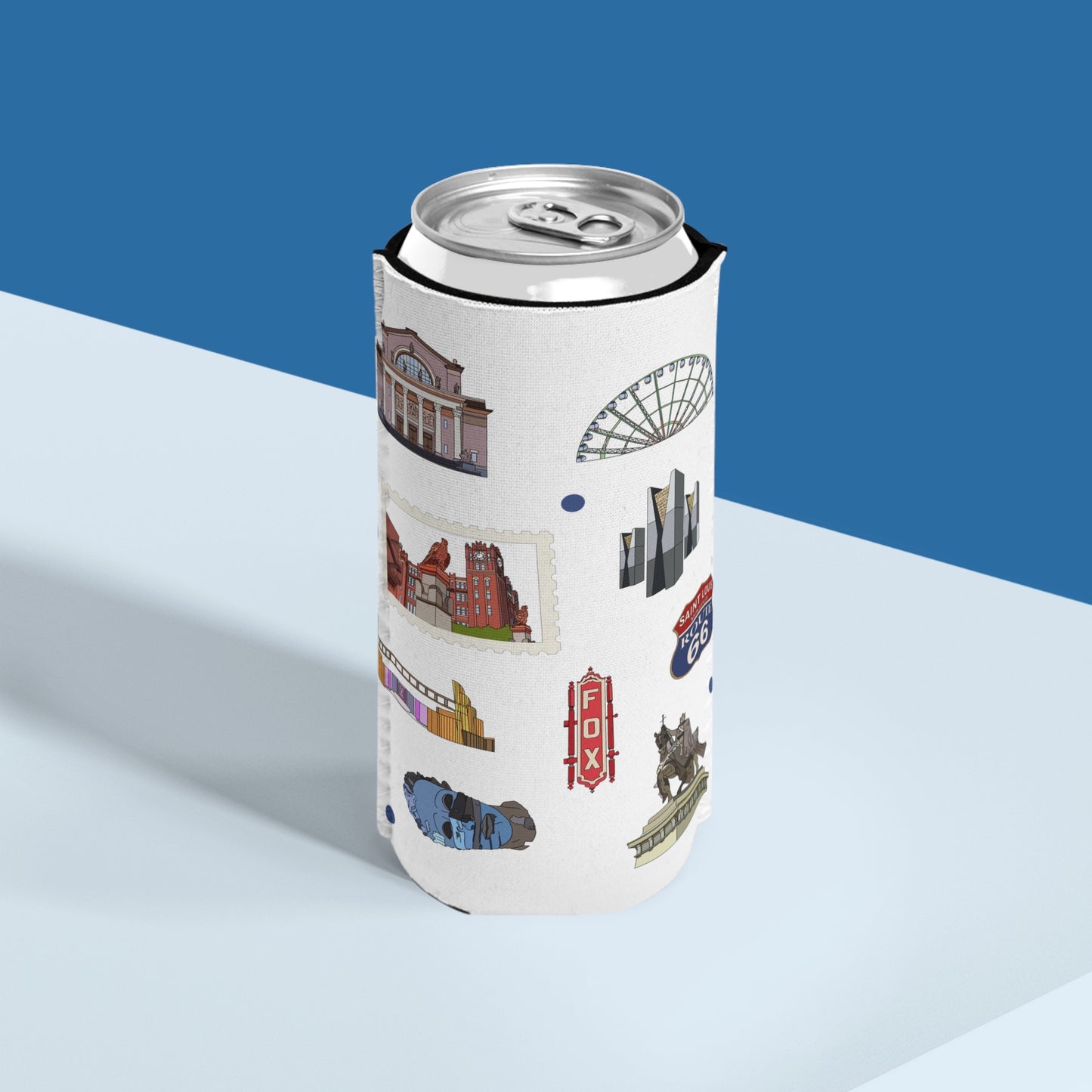 Slim Can Cooler with St. Louis, Missouri MO