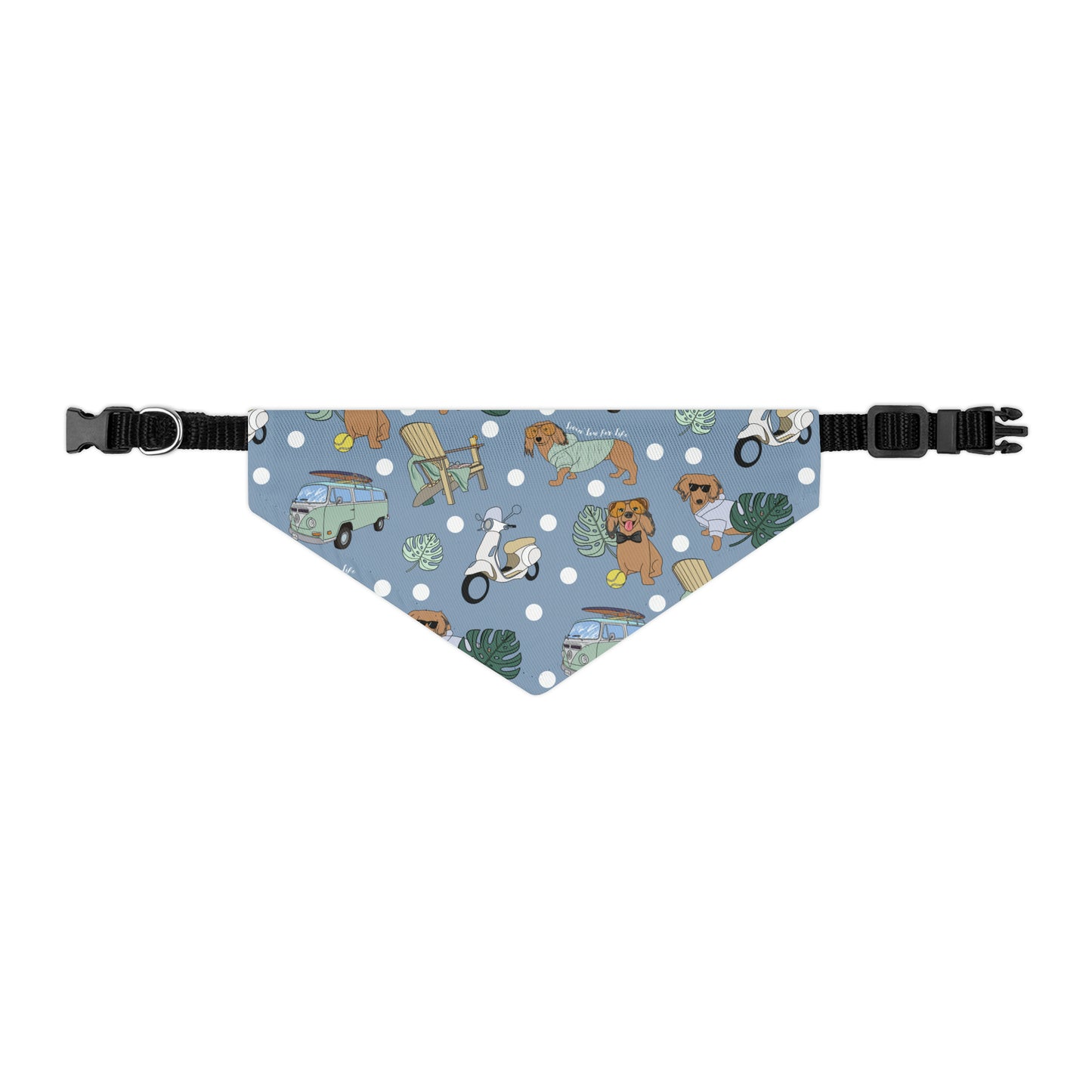 Dog bandana over-the-collar in blue