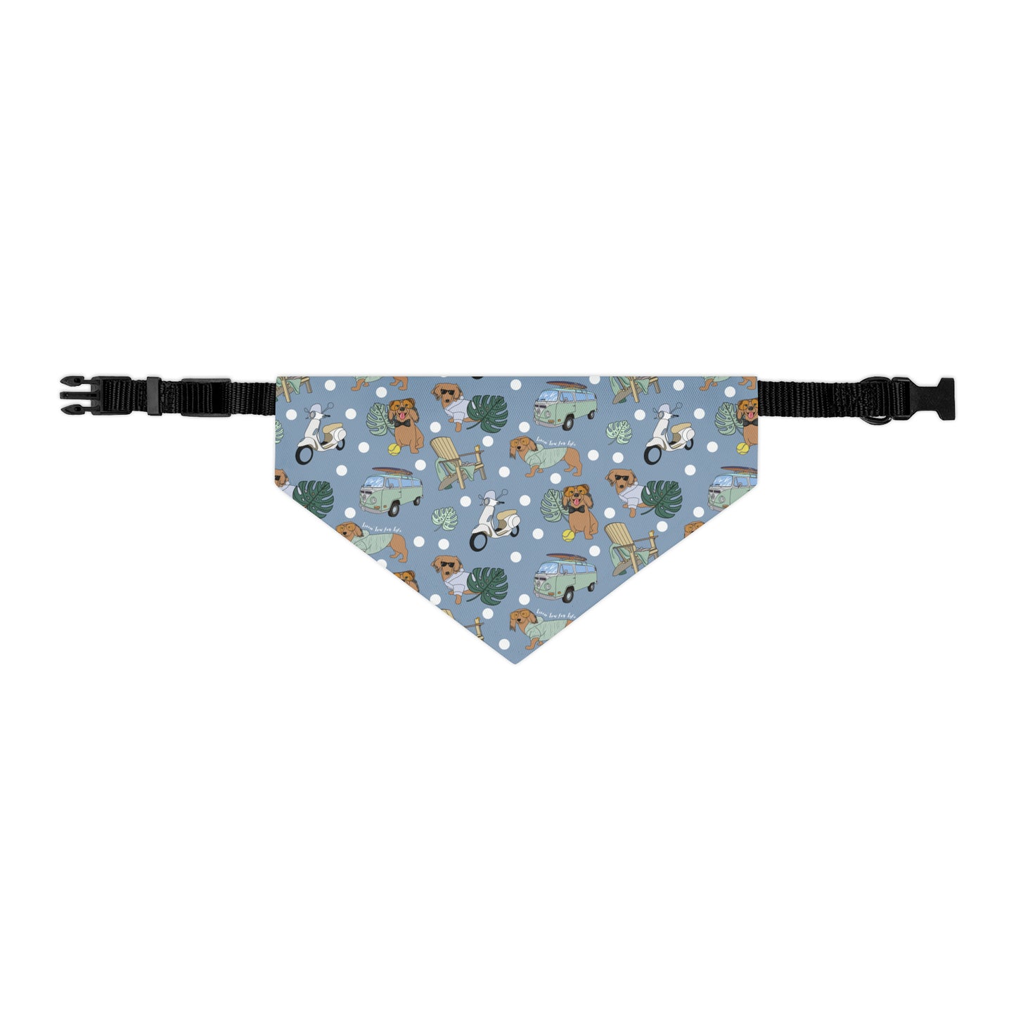 Dog bandana over-the-collar in blue