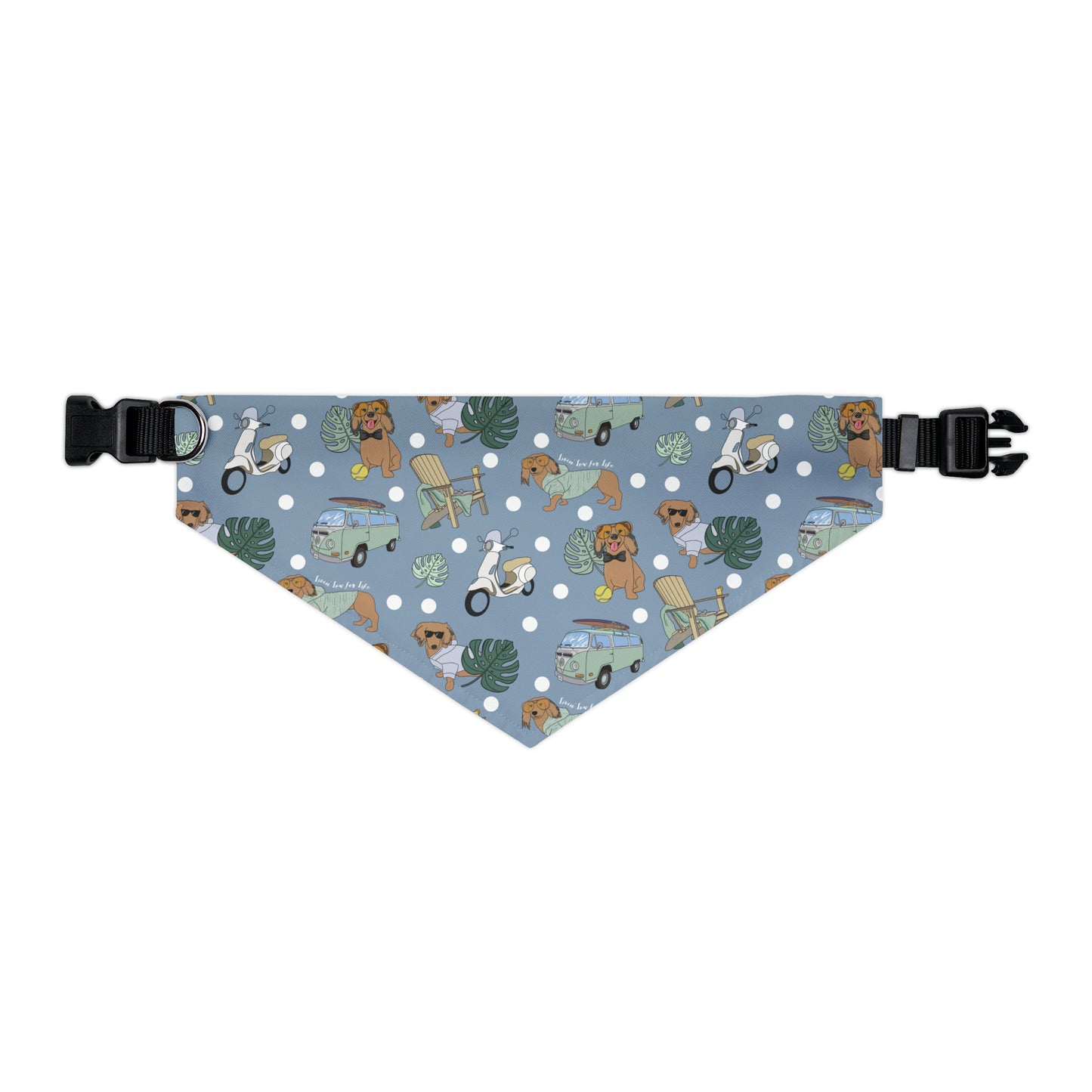 Dog bandana over-the-collar in blue