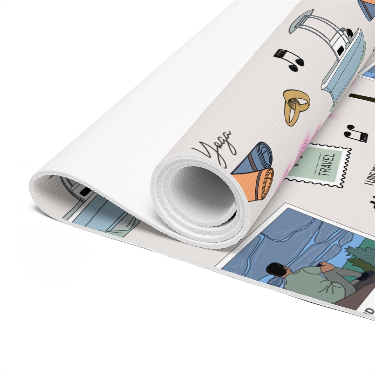 Yoga mat with custom pattern