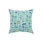 Broadcloth Pillow with Navarre Beach, FL in sky blue