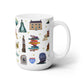 Ceramic Mug 15oz with Charlotte, North Carolina NC in white