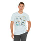 Unisex Jersey Short Sleeve Tee with Navarre Beach, FL landmarks print