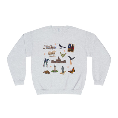Unisex NuBlend® Crewneck Sweatshirt with Austin, Texas TX in assorted colors