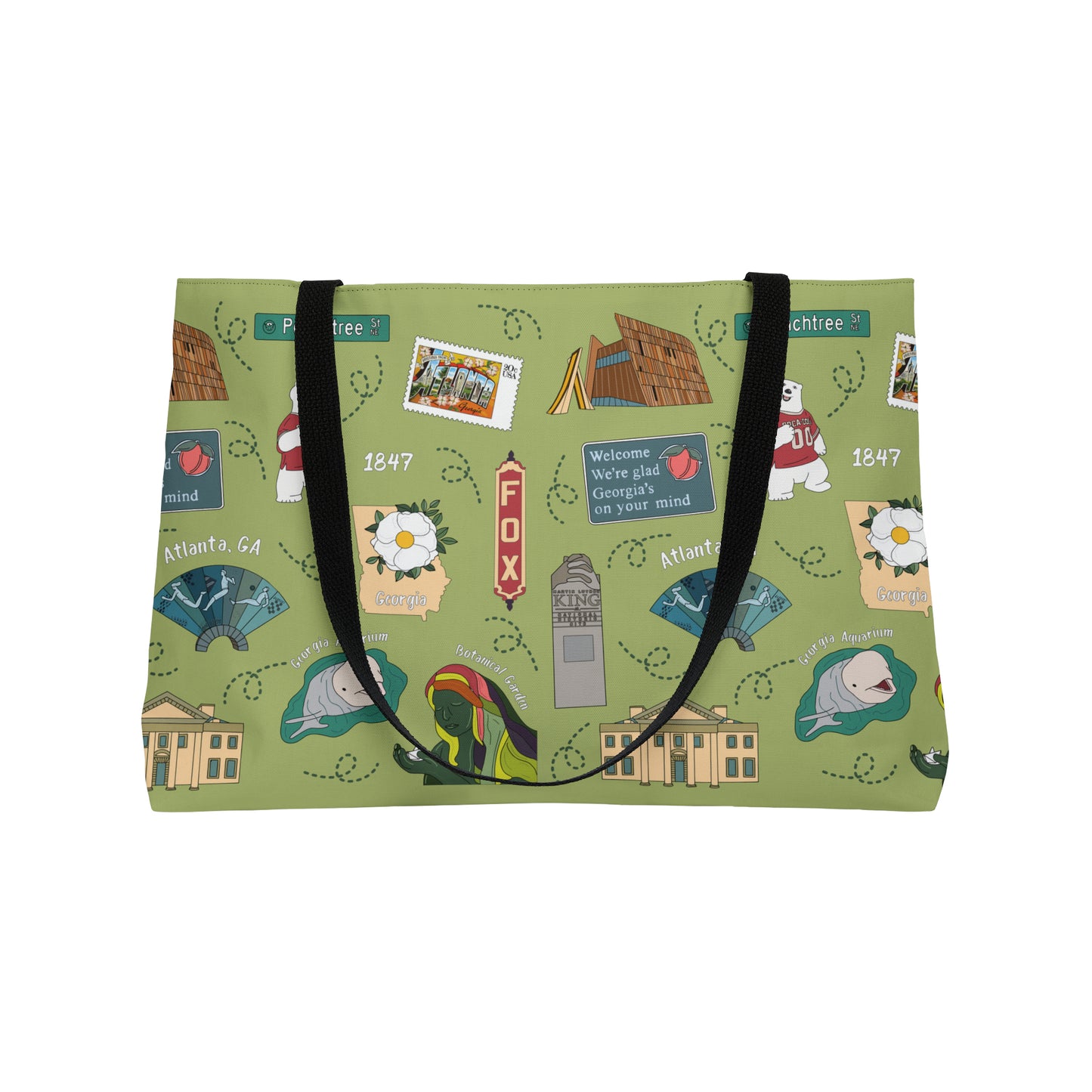 Tote Bag with Atlanta, GA in green