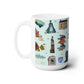 Ceramic Mug 15oz with Charlotte, North Carolina NC in patina