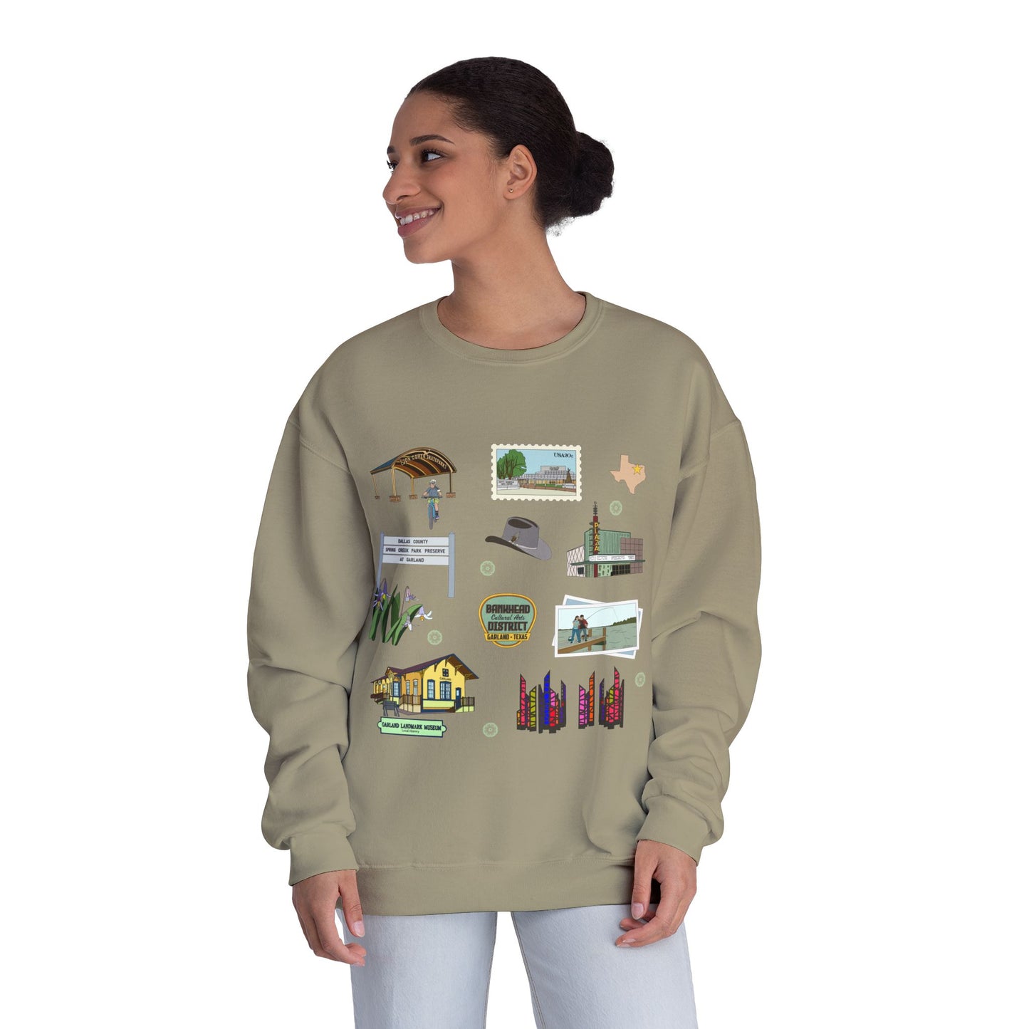 Unisex NuBlend® Crewneck Sweatshirt with Garland, Texas TX in assorted colors