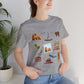 Unisex Jersey Short Sleeve Tee with Santa Fe, New Mexico NM landmarks print