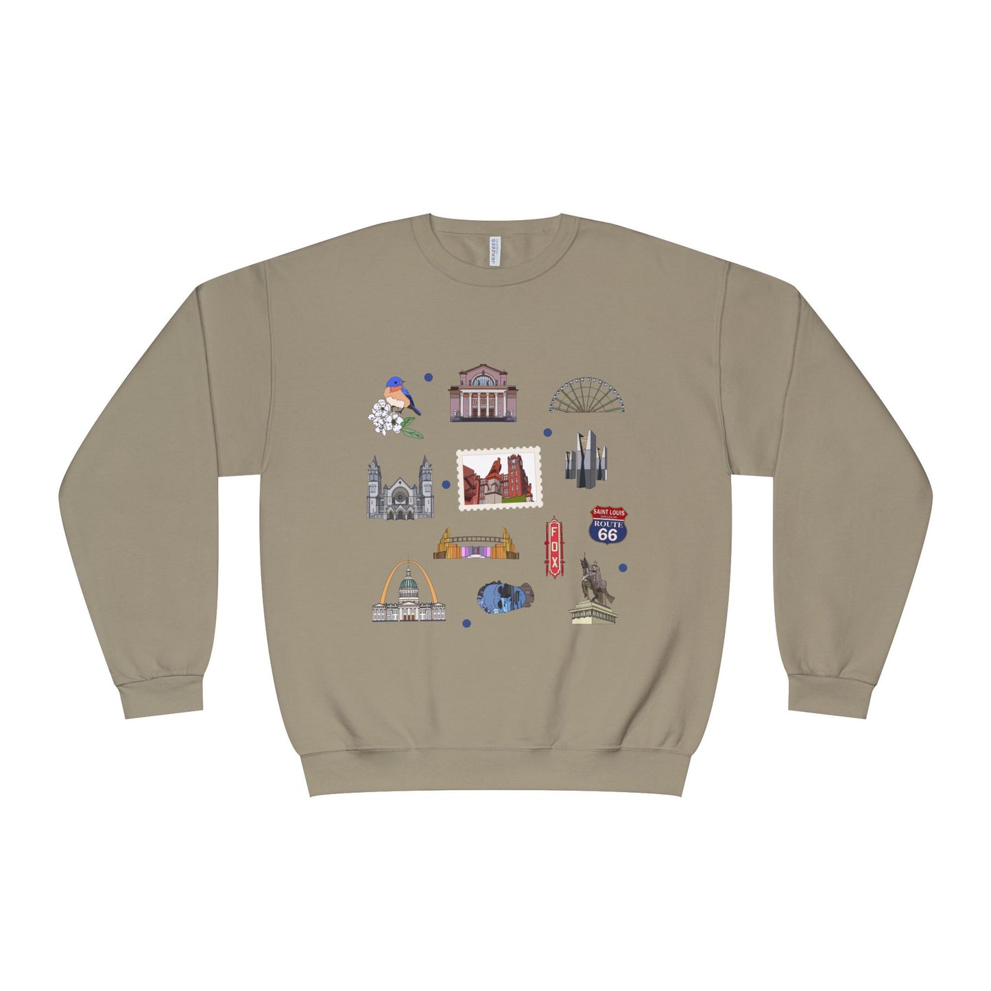 Unisex NuBlend® Crewneck Sweatshirt with St. Louis, Missouri MO in assorted colors