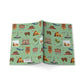 Paperback notebook with Santa Fe, New Mexico NM landmarks in green tea 150 lined pages