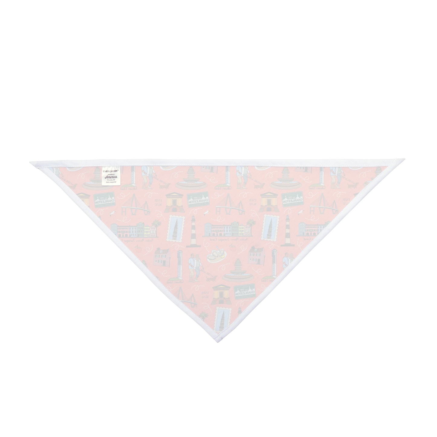 Pet Bandana with Charleston, SC in coral