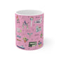 Ceramic Mug 11oz with Pensacola, FL in pink