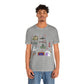 Unisex Jersey Short Sleeve Tee with Janesville, Wisconsin WI landmarks print