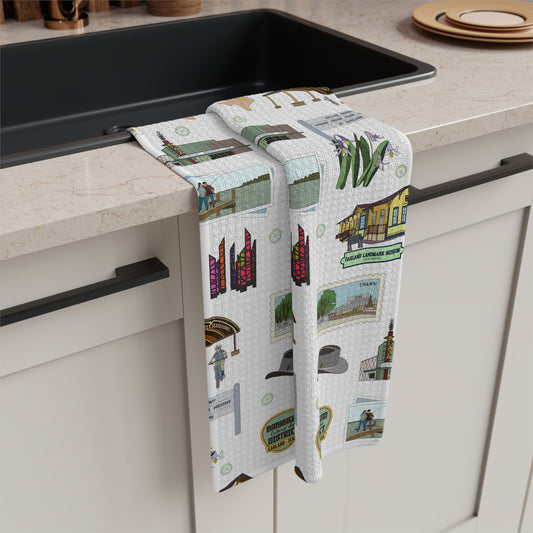 Kitchen Towel with Garland, Texas TX in white