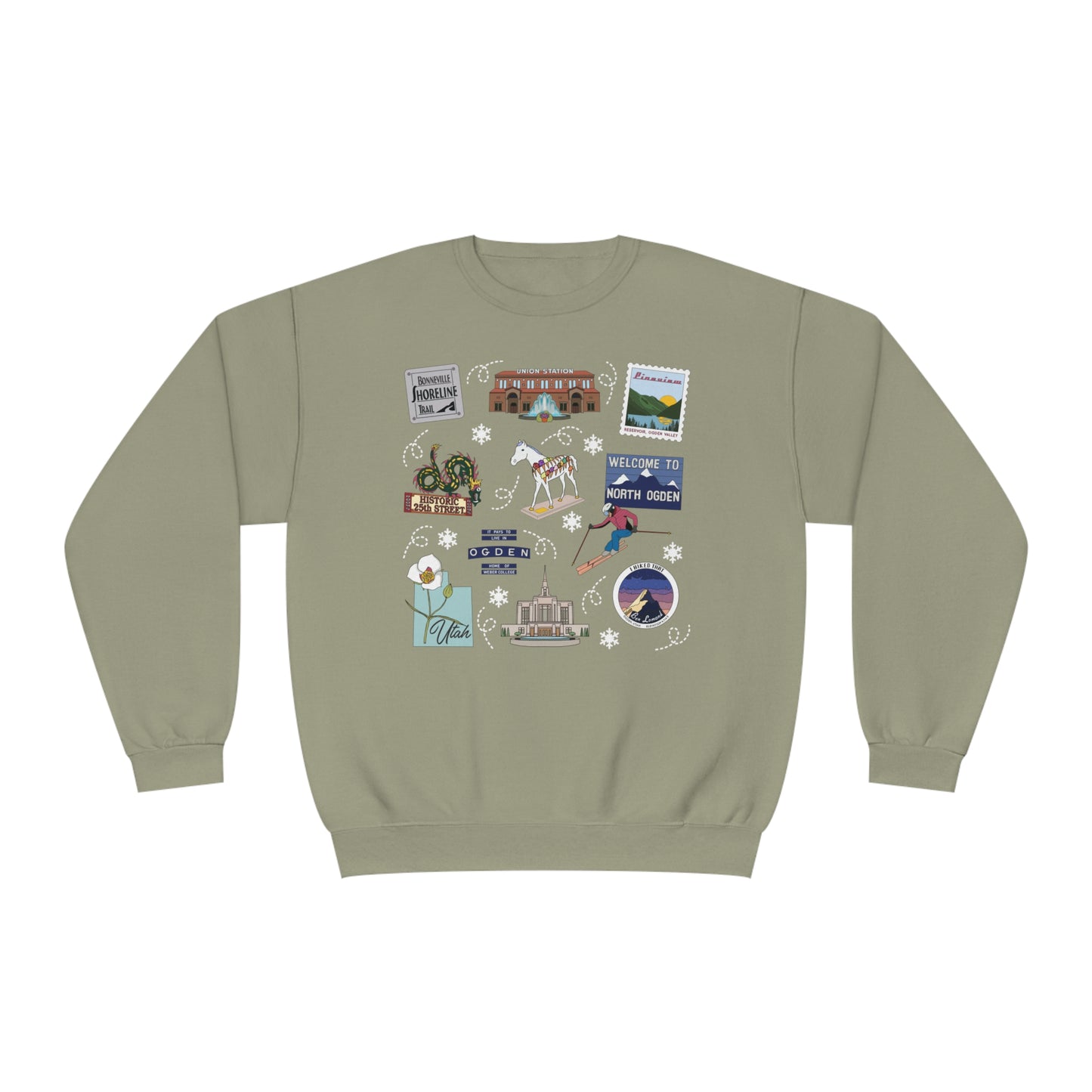 Unisex NuBlend® Crewneck Sweatshirt with Ogden, UT in assorted colors