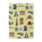 Paperback notebook with Charlotte, North Carolina NC landmarks in brass 150 lined pages