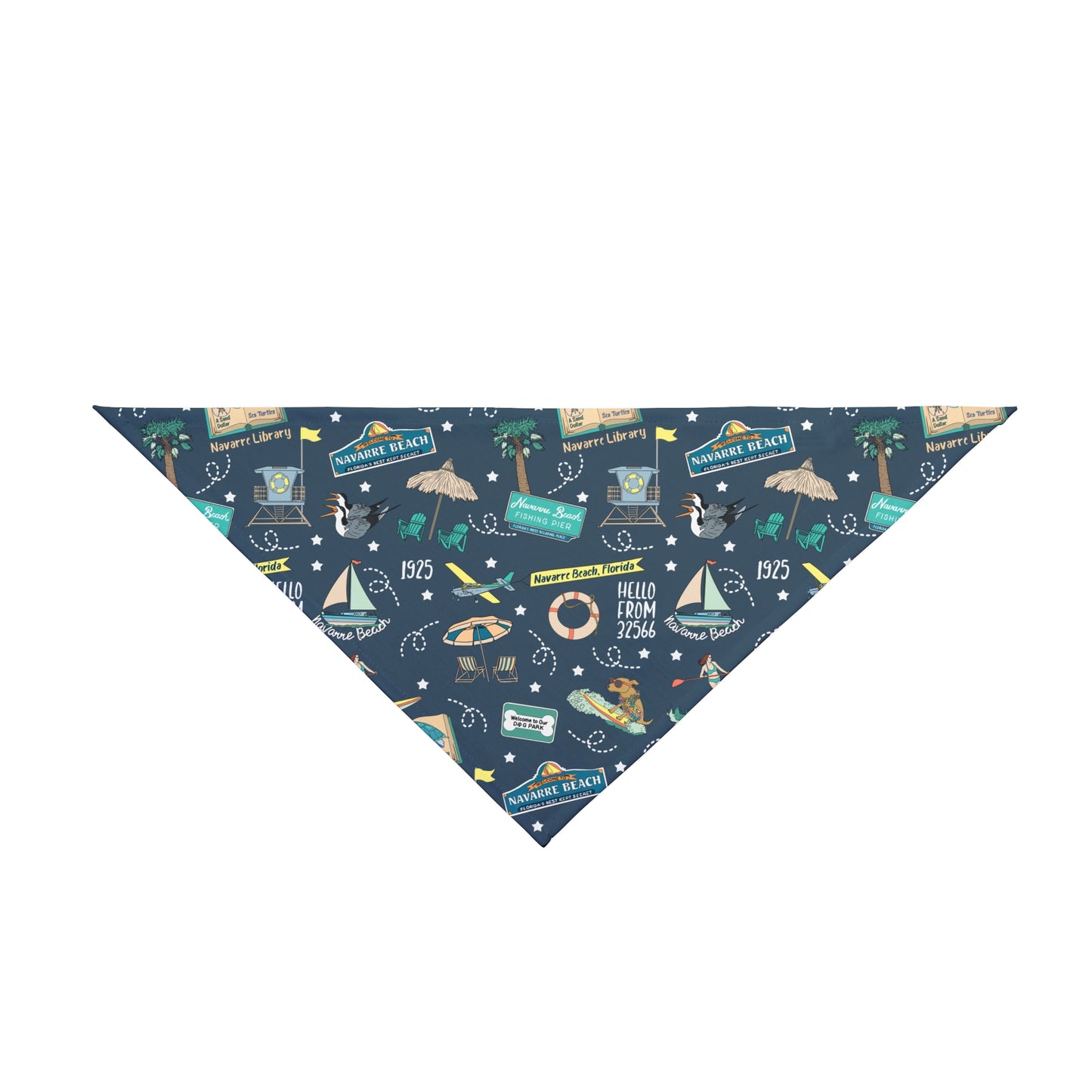 Pet Bandana with Navarre Beach, FL in navy