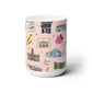 Ceramic Mug 15oz with Iowa City, Iowa IA in blush
