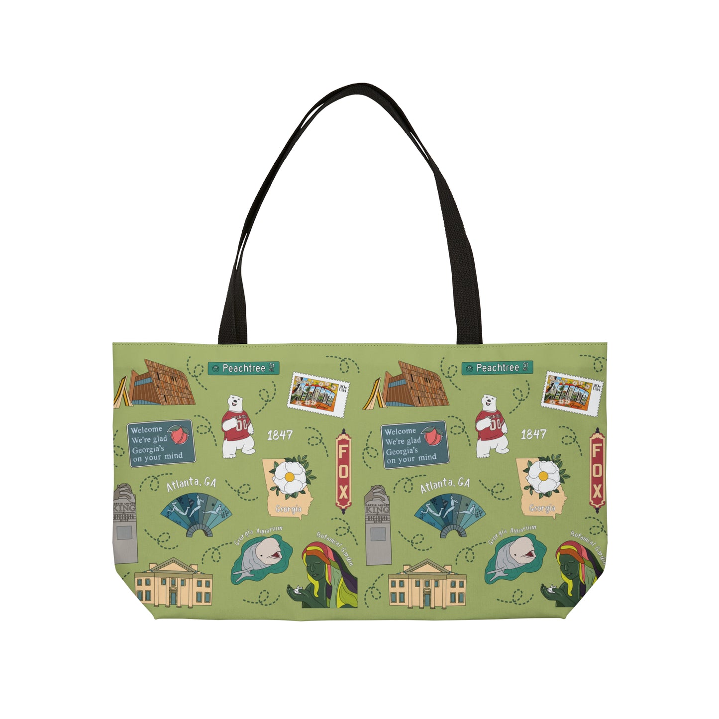 Tote Bag with Atlanta, GA in green